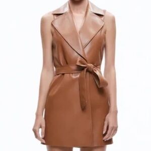 Alice + Olivia Tan Roslynn Vegan Leather Vest